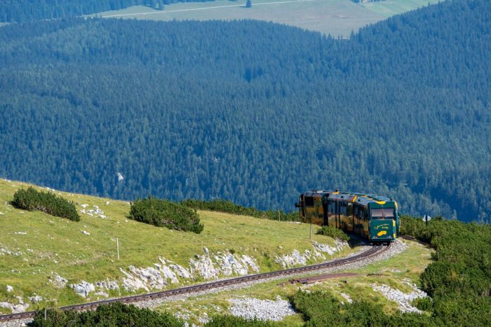 scenic train ride in Austria