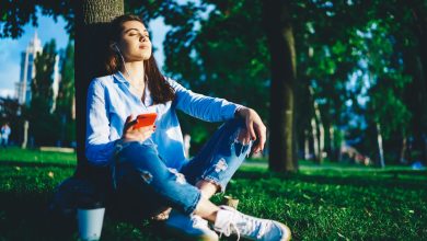 Girl taking a break to relax