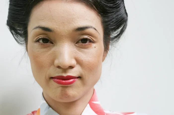 close up portrait of Japanese woman
