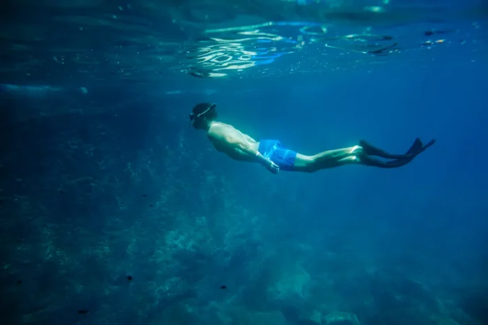 snorkeling in Ammoudi Bay