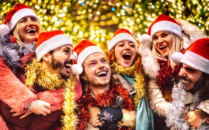 winter celebrations among friends