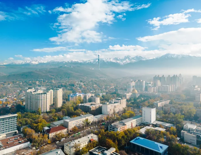 aerial view of Almaty