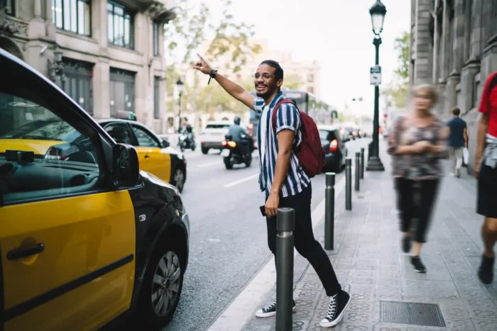 hailing a taxi in Santiago Chile