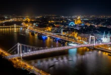beautiful night view over Budapest