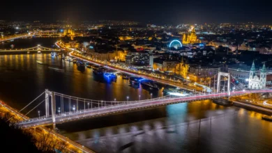 beautiful night view over Budapest