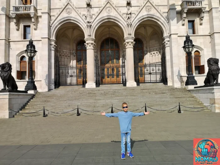 in front of the Budapest Parliament