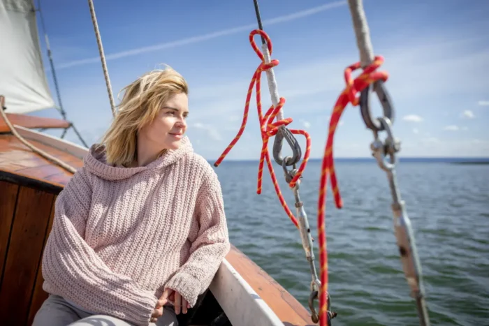 woman from Herning relaxing on a boat