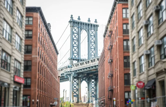 Manhattan bridge view from Brooklyn