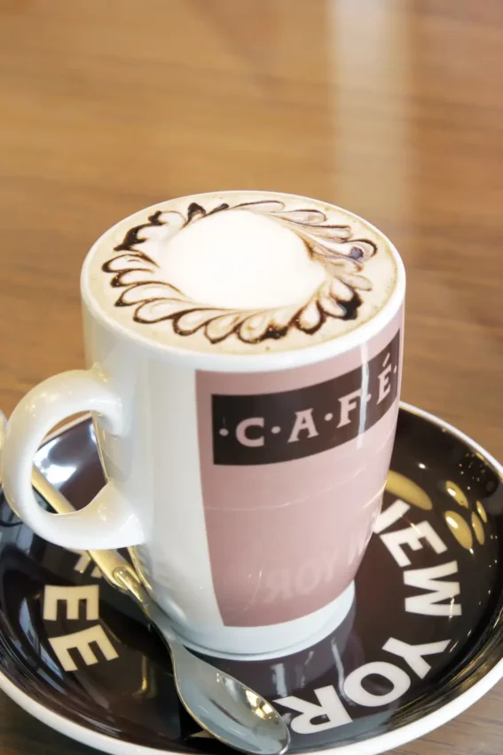 delicious cafe latte in New York