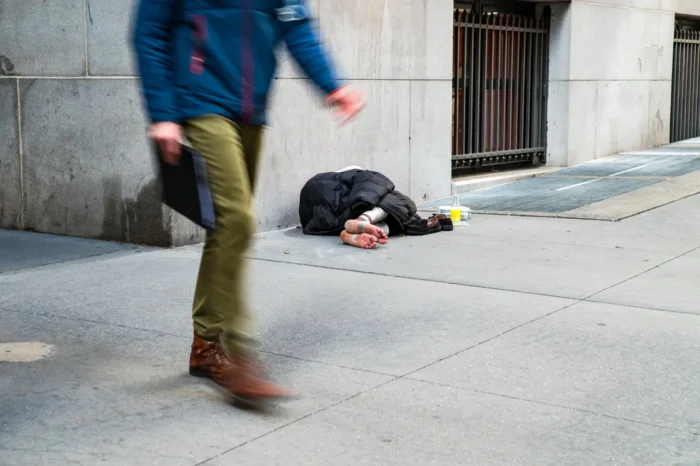 unrecognizable homeless man in New York
